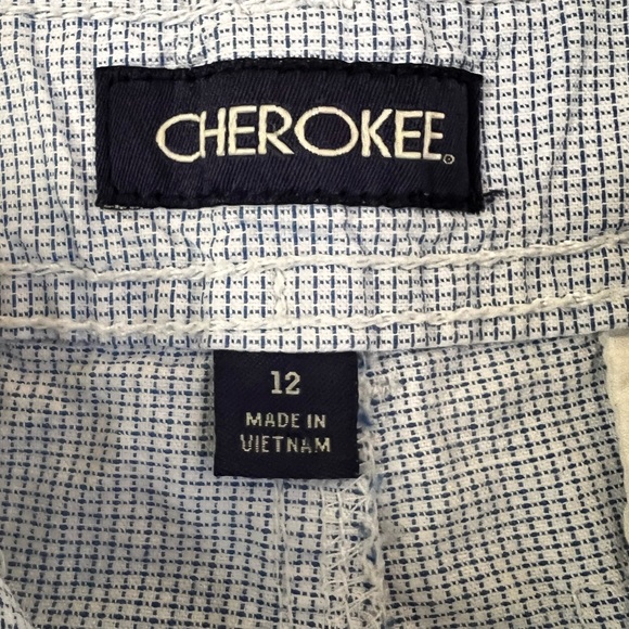 CHEROKEE SHORTS BOYS PLAID LIGHT BLUE AND WHITE - Picture 2 of 15